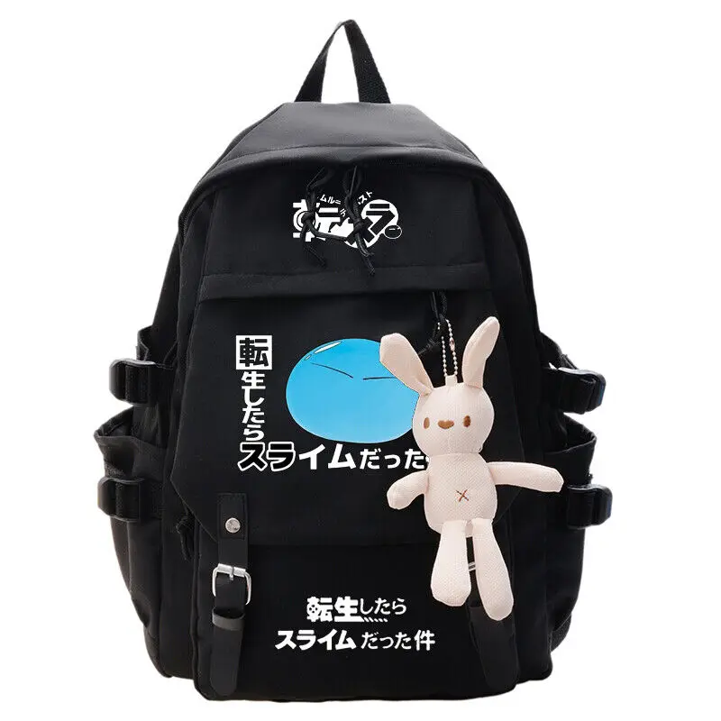 Mochila de Anime para niños y adolescentes, bolsa escolar para estudiantes, como limo reencarnada, color negro