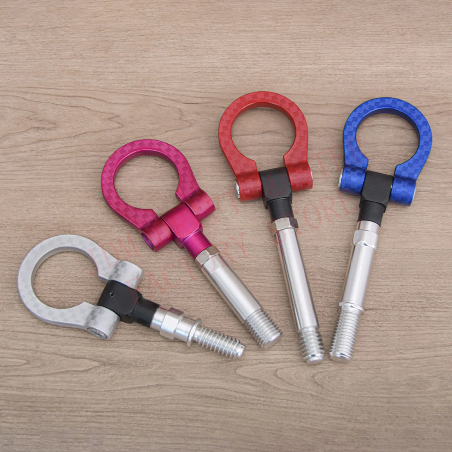 JDM Carbon Fiber Billet Aluminum Screw-On Front Rear Auto Tow HooK Ring Kit For Volkswagen/Toyota/SUZUKI Swift