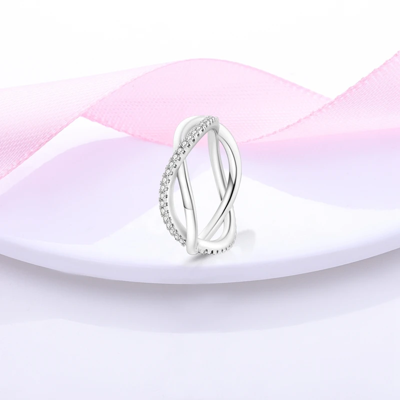 Anillos de plata 100% 925 para mujer, sortija de serpiente trenzada, sortija apilable de oro rosa de lujo, joyería de compromiso para fiesta de boda