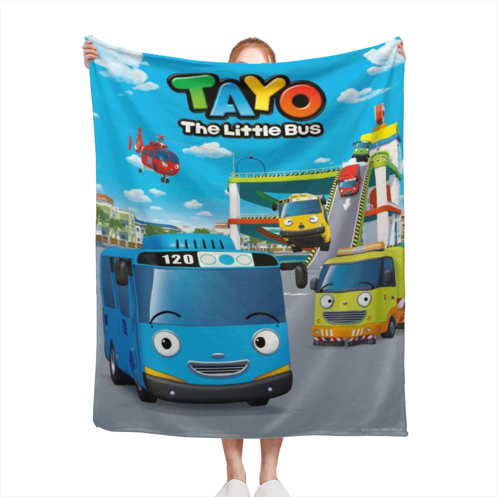 The Little Bus Tayo Comfortable Blanket, Fluffy, Soft Bedroom Decor, Sofa Blankets, Comforter, Home and Decoration