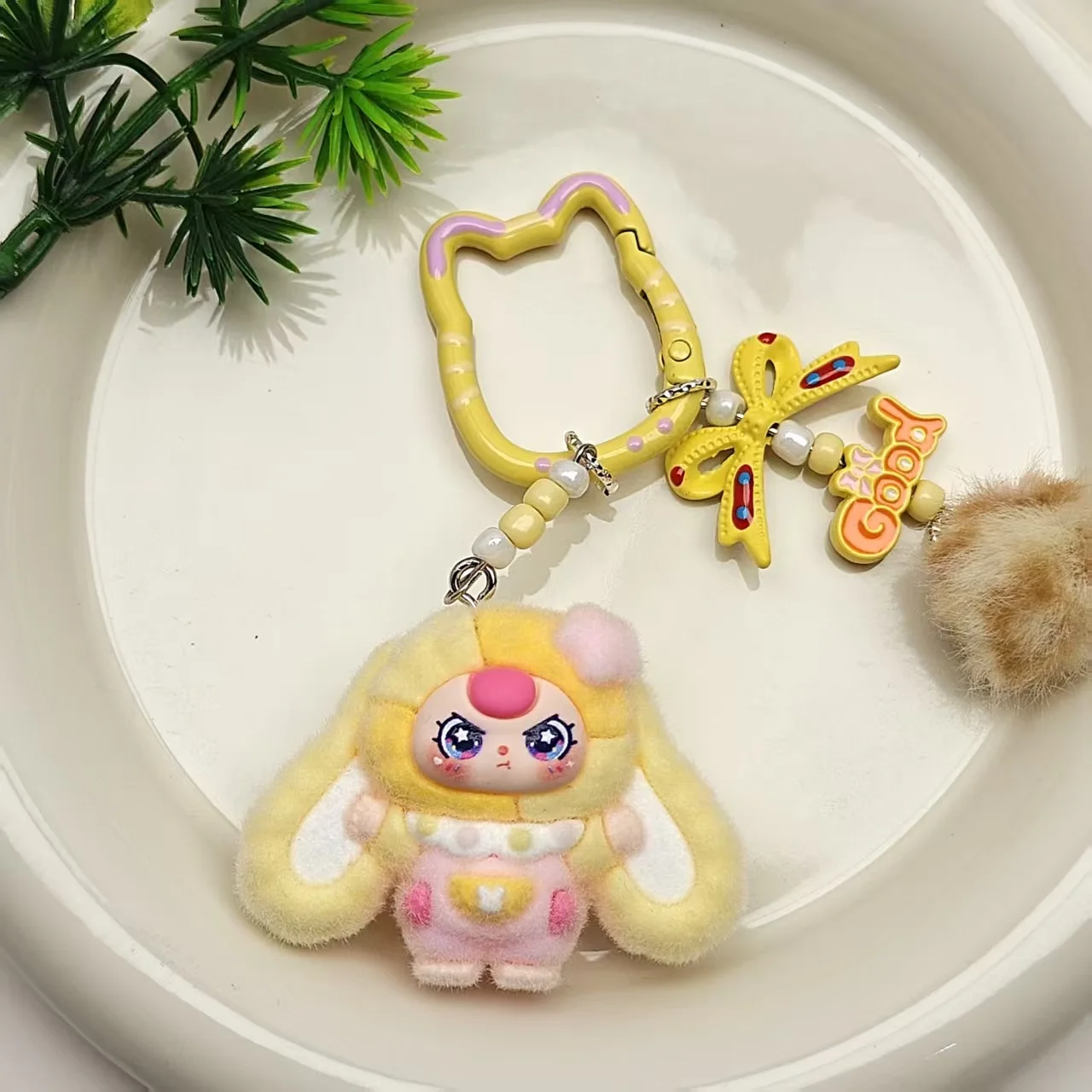 

1PCSCat Cat Bell Jingle Big-Eared Cartoon Keychain Three-Dimensional Doll Student Keychain
