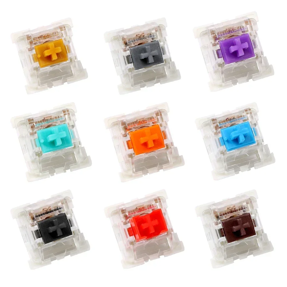 Outemu Silent/Clicky Switches Mechanical Keyboard Switch 3Pin Lube RGB Gaming MX Switches Linear Tactile Multicolor Transparent