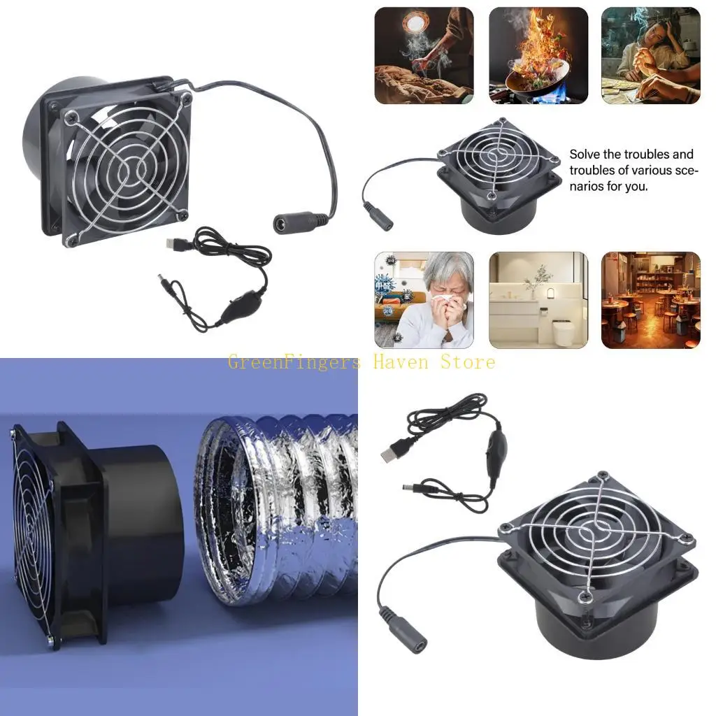 F68D 4500RPM 8cm ABS Ventilation Fan 5V Speed Control For Electronics Repair Station