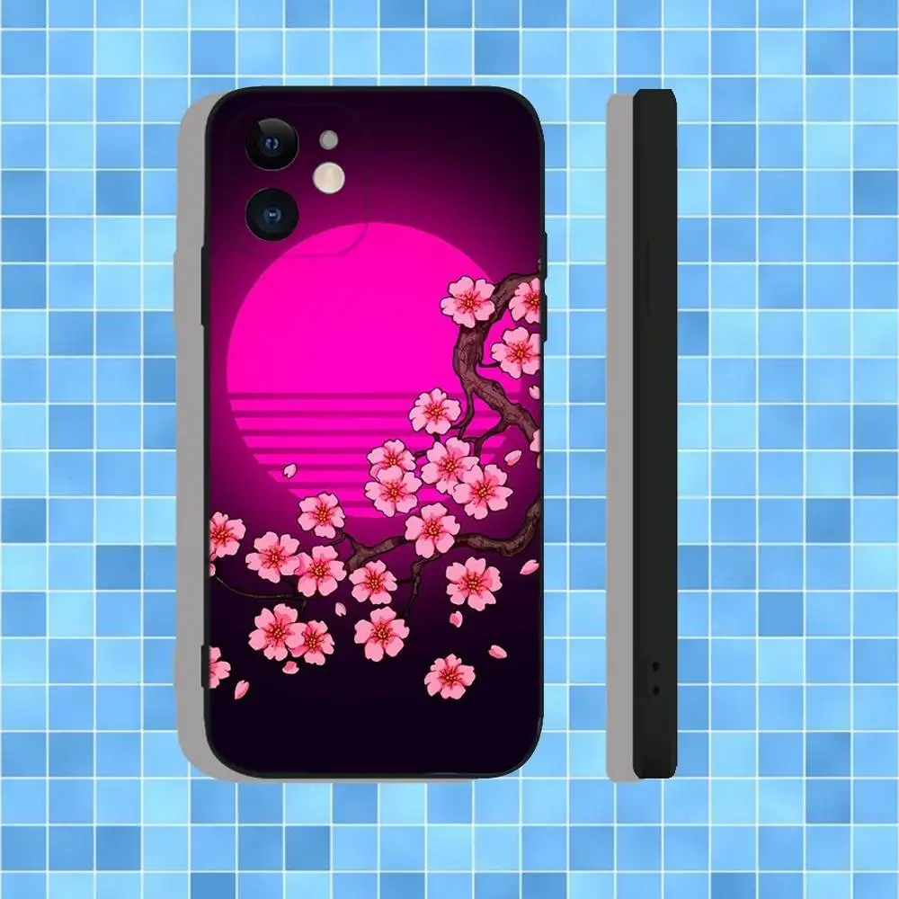 حافظة هاتف VHS Sakura Rewind لهاتف iPhone 17,16,15,14,13,12,11,Pro,Max,Plus,Air,X,XS,XR,SE,8,7,Mini,Soft Black Case