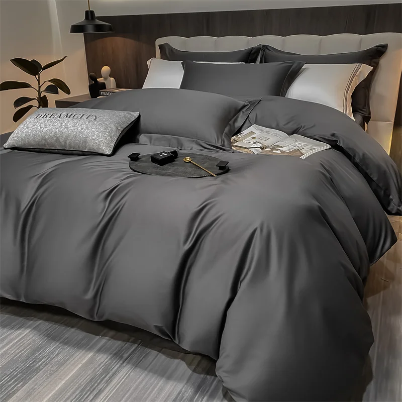 3Pcs Duvet Cover Set 400TC Luxury Egyptian Cotton 1pc Comforter Cover 2pcs Pillowcase, Zipper Closure, Corner Ties, 100% Cotton