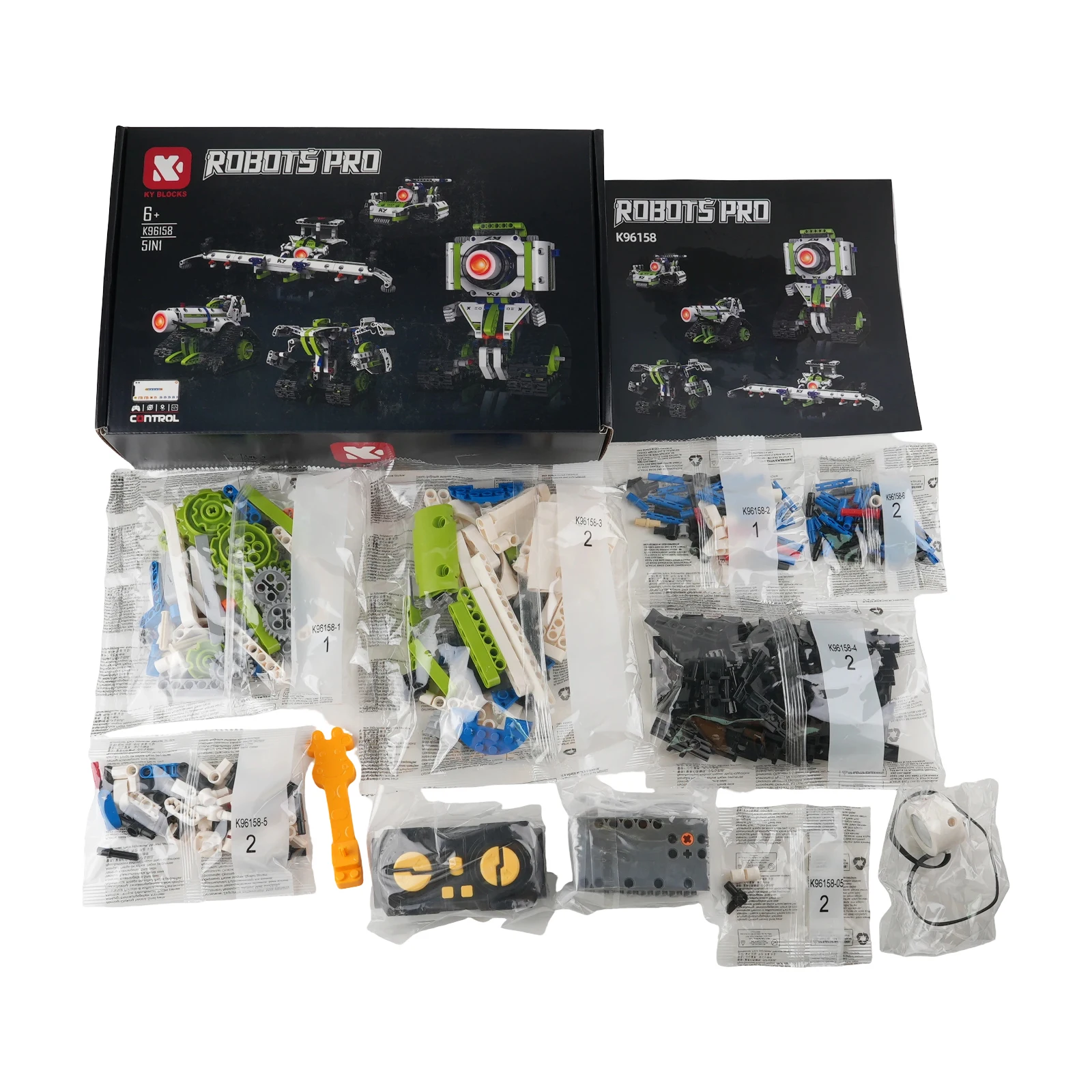 K96158 337PCS 5-in-1 Electric Remote Control Programmable Robot STEM Educational Coding Toy with Digital Display