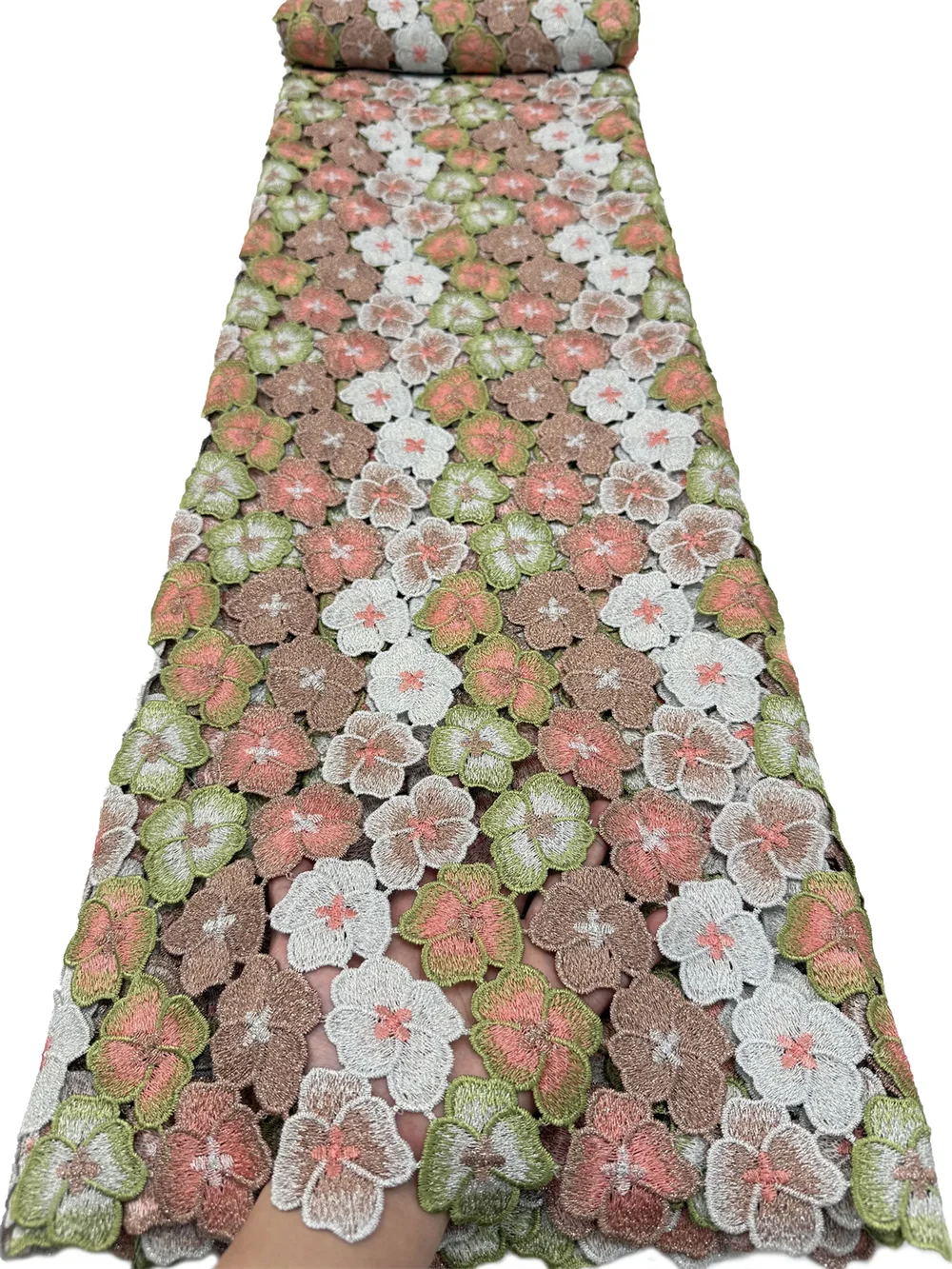 

latest nigerian lace fabrics 2026 Swiss Cord Lace Fabric African Milk Silk Net Dubai Lace for Dress Sewing Latest Style