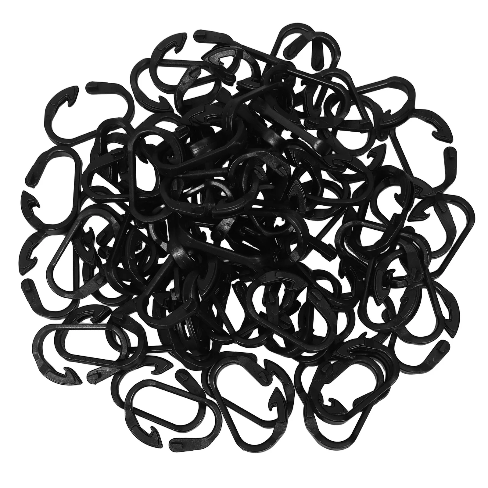 

100Pcs Multipurpose Outdoor Hooks Pom Plastic Mountaineering Buckles Heavy Duty Clips for Camping Tent Tarp Camping Hooks Clips