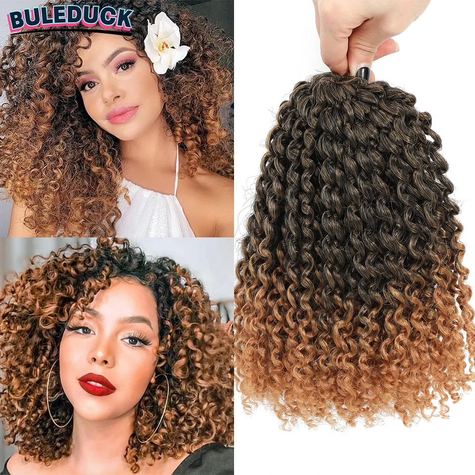 8 Inch Marlybob Gehaakt Haar Afro Krullend Korte Passie Twist Marlybob Jerry Curl Gehaakt Haar Kinky Twist Vlechten Haar Voor Vrouwen