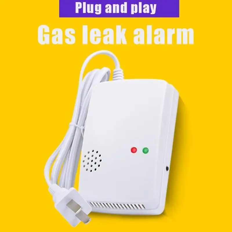 Gas Leak Detector Combustible Propane Butane Methane Natural Gas Safety Alarm Sensor Warning EU Plug