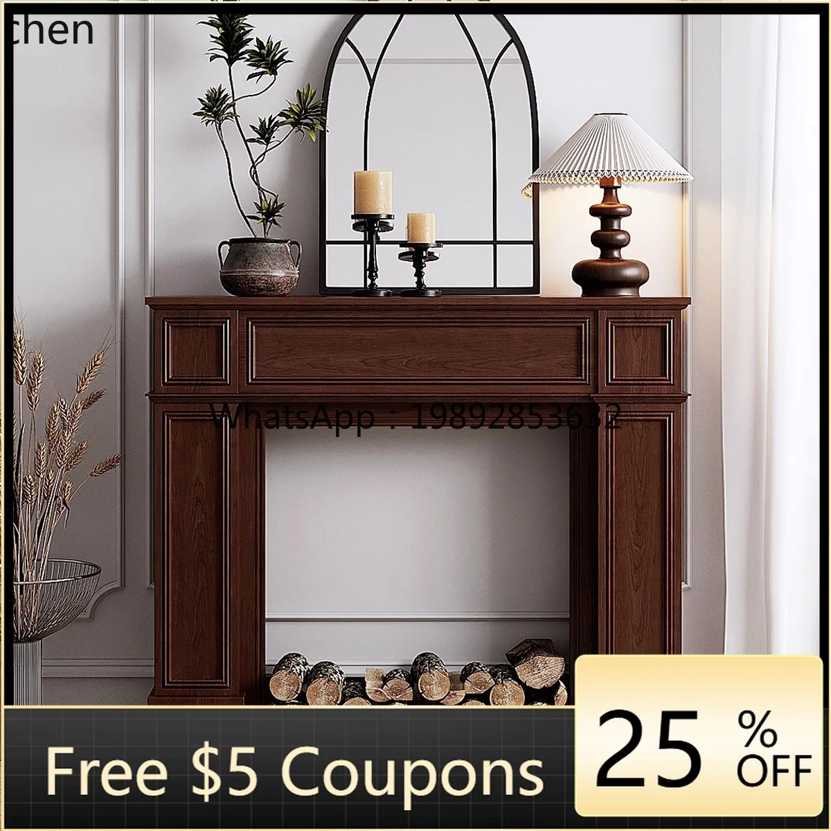

ii retro solid wood fireplace decorative cabinet storage pendulum display stand entrance living room partition