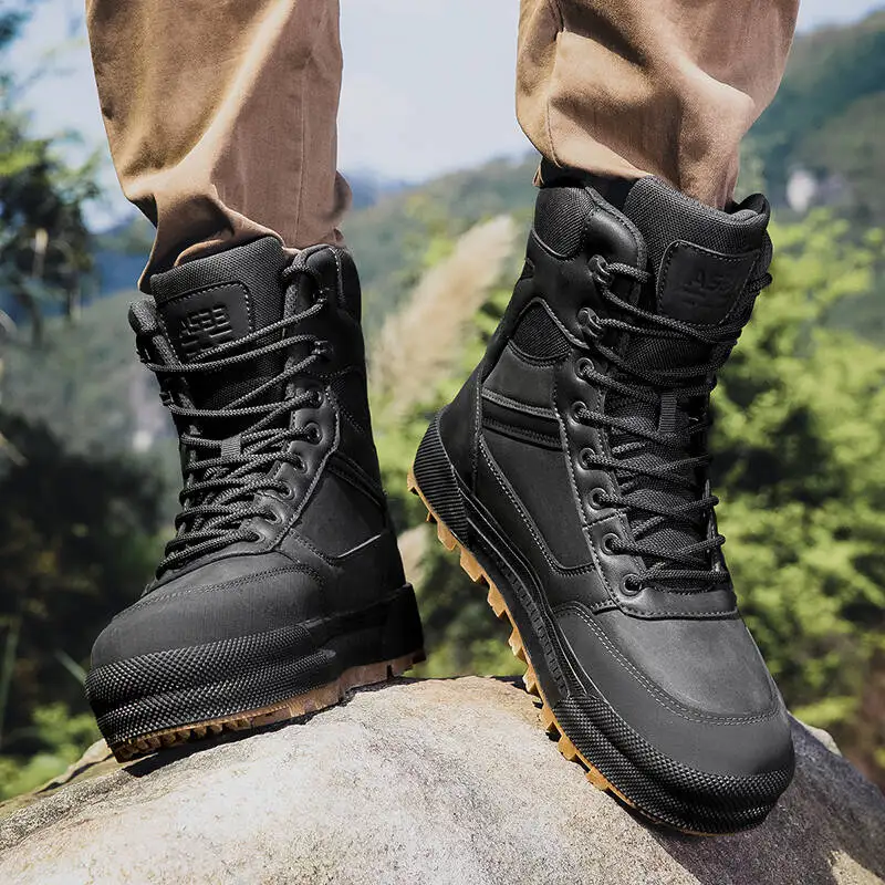 Brand Outdoor Boots Men Rubber non slip sole Boots Waterproof Non-slip Hiking Boots Wear-resistant Jungle Trekking Size 39-47