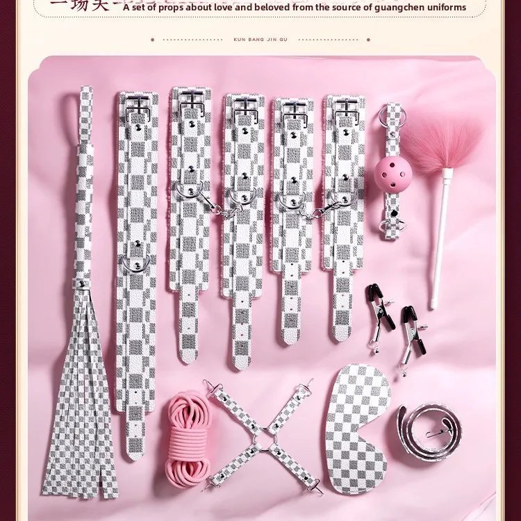 Zestaw 10 elementów SM z wzorem liczi, damskie rekwizyty erotyczne SM, zabawki erotyczne do seksu na łóżku dla dorosłych.