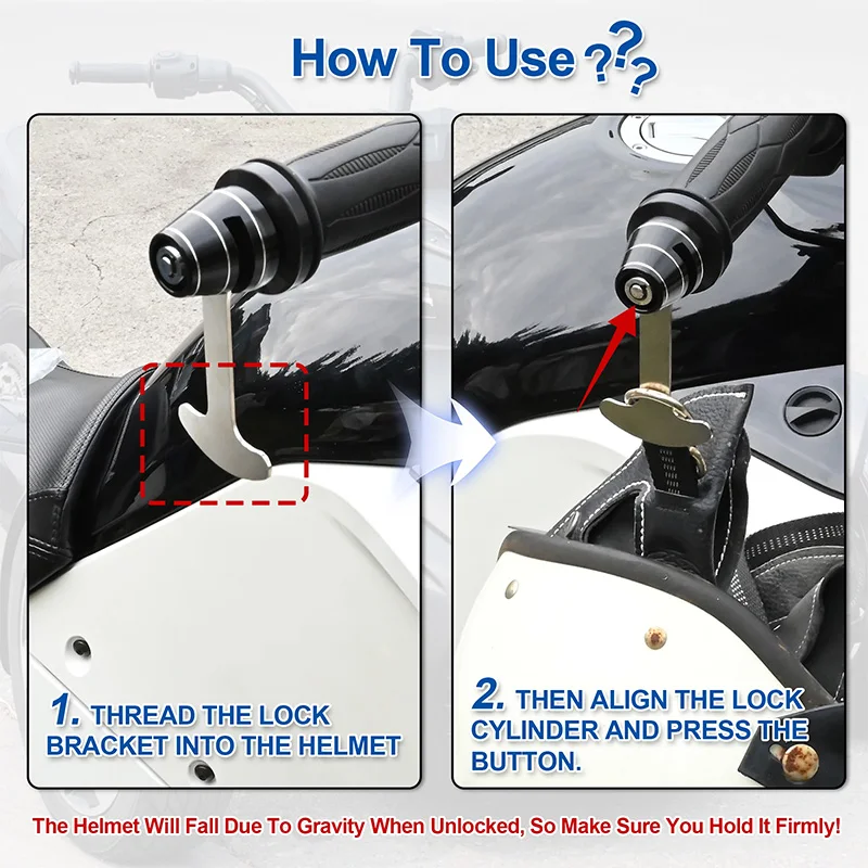 Aluminum High Quality Handlebar Helmet Lock for Can Am Spyder F3 RT Motorcycle Decorative Anti Theft Heavy Duty Accessories