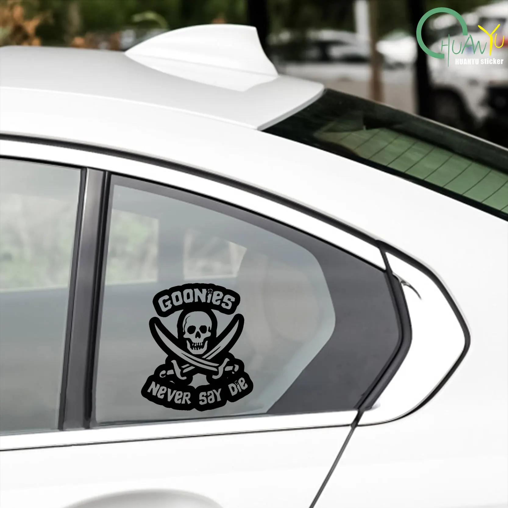 Autocollant de lettre de crâne jamais donnent, autocollant réfléchissant imperméable pour décoration de voiture et de moto