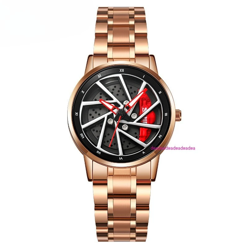 

Мужские часы, персонализированные кварцевые часы с колесами, водонепроницаемые модные мужские часы из нержавеющей стали