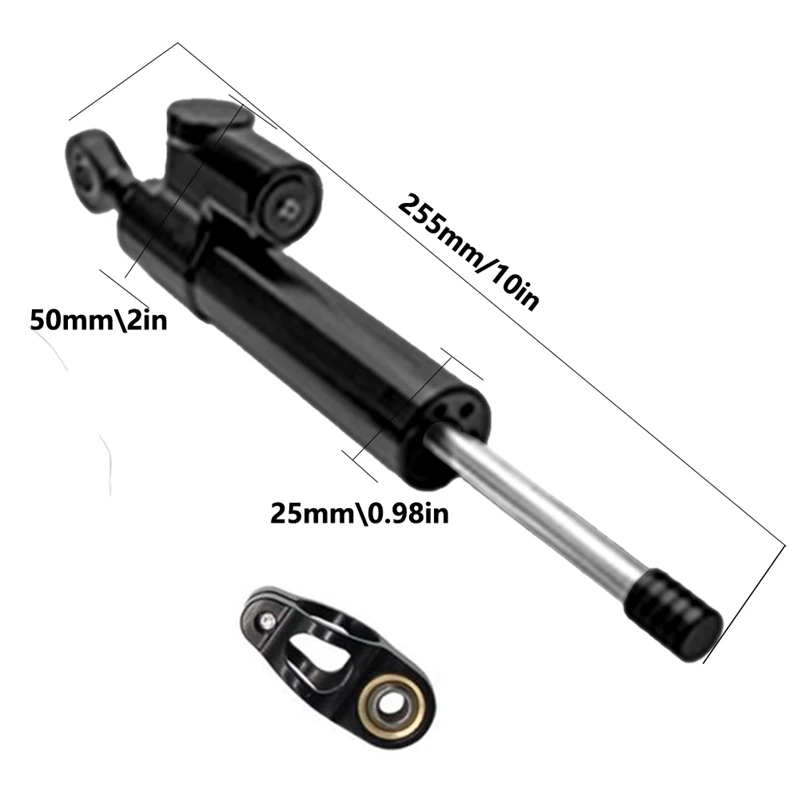 Regulowany amortyzator układu kierowniczego do skuterów elektrycznych Dualtron Thunder DT3 Zero 10X Stabilizator Akcesoria Czarny