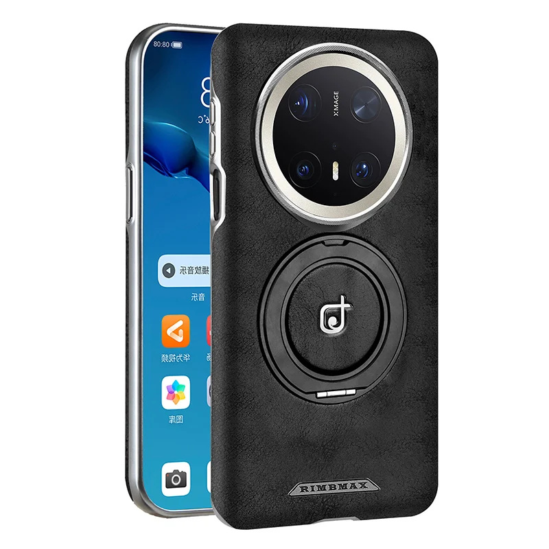 

Чехол для Huawei Mate 70 60 Pro Plus с матовой кожаной подкладкой из микрофибры 360° ° Вращающаяся металлическая подставка с мягкой задней крышкой