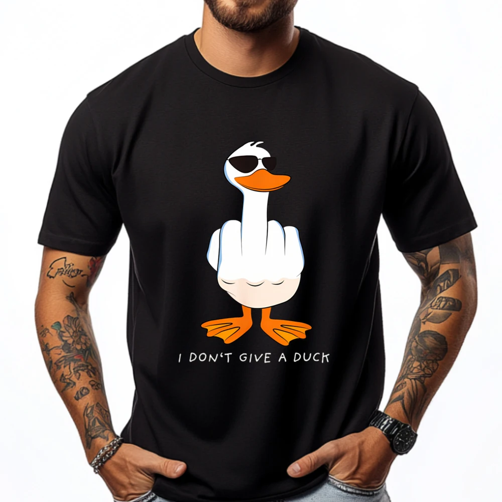 

Мужские футболки I Don T Give A Duck со средним пальцем Rude Duck, футболка высокого качества, мужские подарки с принтом