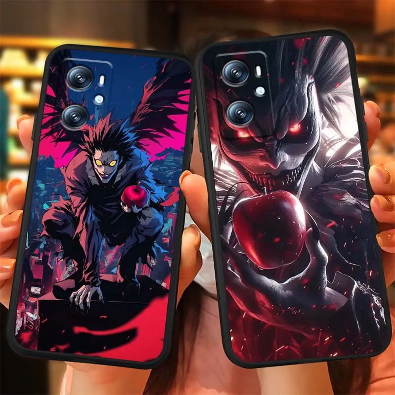 أنيمي مذكرة الموت كول شعبية جراب هاتف ل ممن لهم رينو 7 A96 A40 A58 5 6 Realme GT A74 A78 Neo2 A74 A78 البحث X5 X3 X7 X8 الأسود #3