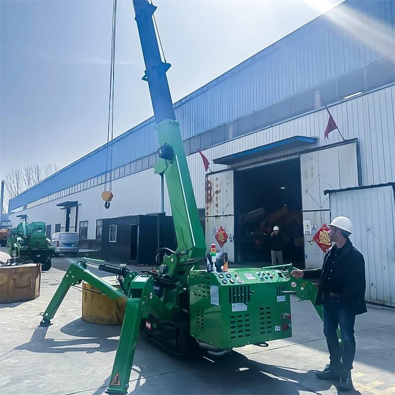 2 Ton Small Mobile Spider Crane with Wireless Remote Control Easy-to-Use Portable Crane