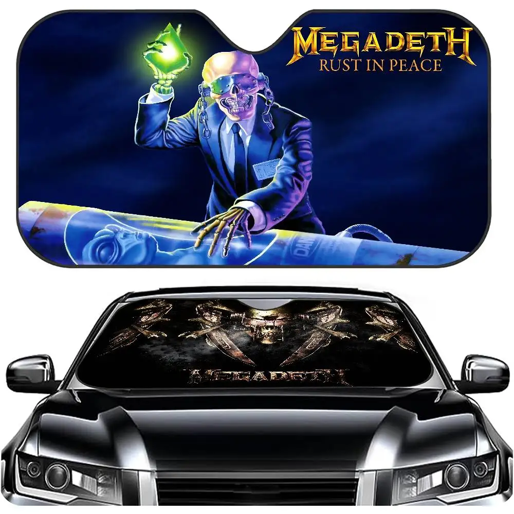 Band M-Megadeths Car Sunshade Shield Windshield Window Sun Blocker Cover Interior Protection For Truck SUV Visor Universal - view 2