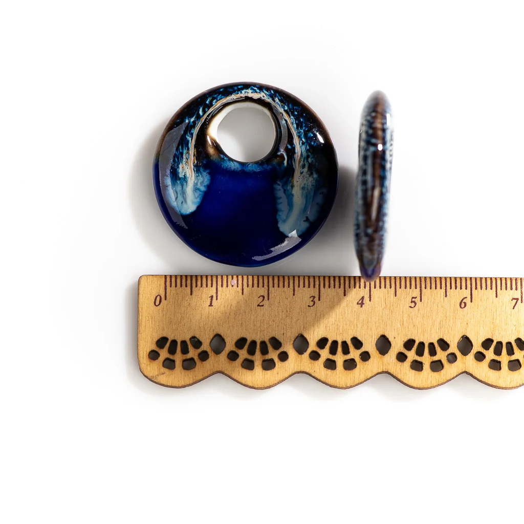 35#2pcs Pottery Multicolor Ceramic Abstract Pendant Beads Bohemia Jewelry DIY Necklace Making Vintage Accessories #XN151