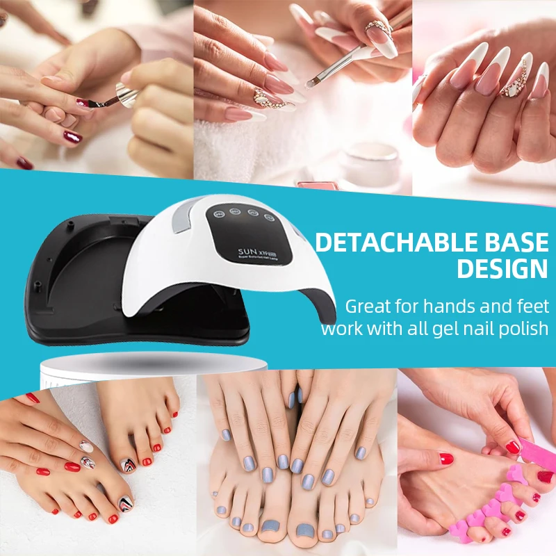 Profesjonalna lampa do paznokci żelowych o mocy 220 W z 57 koralikami LED |   Szybszy o 2X Suszarka do Lakieru Samochodowego |   4 ustawienia czasu