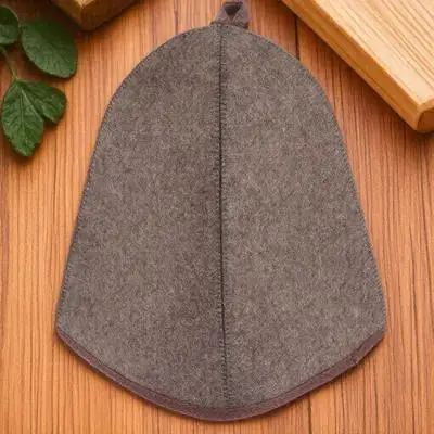 

Thickened Sauna Hat High Quality Wool Felt Bath Hat with Small Ring for Hanging Portable Shower Steaming Hair Care Accessory