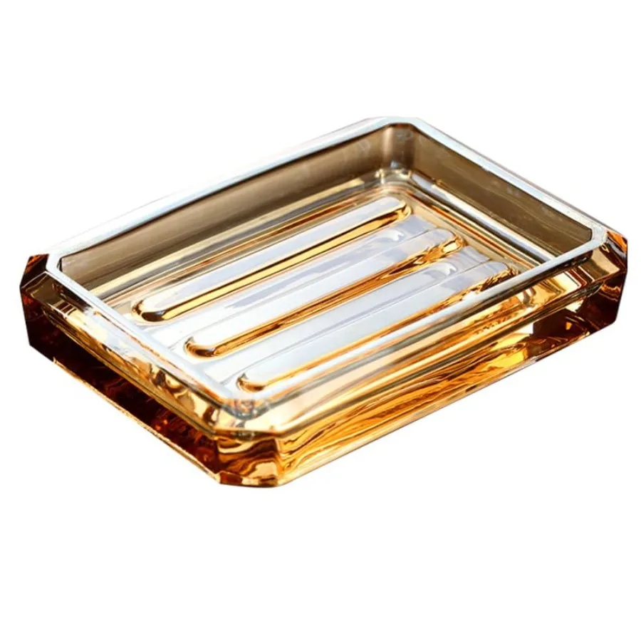 

Transparent Soap Box Sink Storage Rack Holder Bar Soap Holder Decorative Soap Holder Glass Sponge Light Brown Small Soap Dish