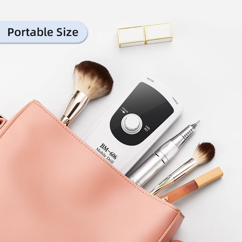 Máquina elétrica de perfuração de unhas, 45000rpm, baixo ruído, recarregável, máquina de polimento de gel, adequada para ferramentas de salão de arte de unhas