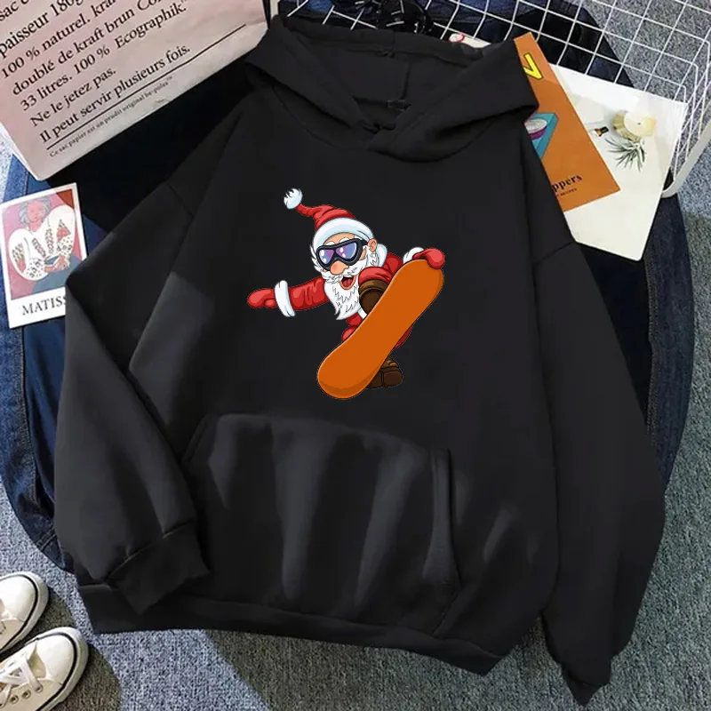 Christmas hoodie men's fashion Santa Claus skiing hoodie funny pattern hoodie unisex sports shirt