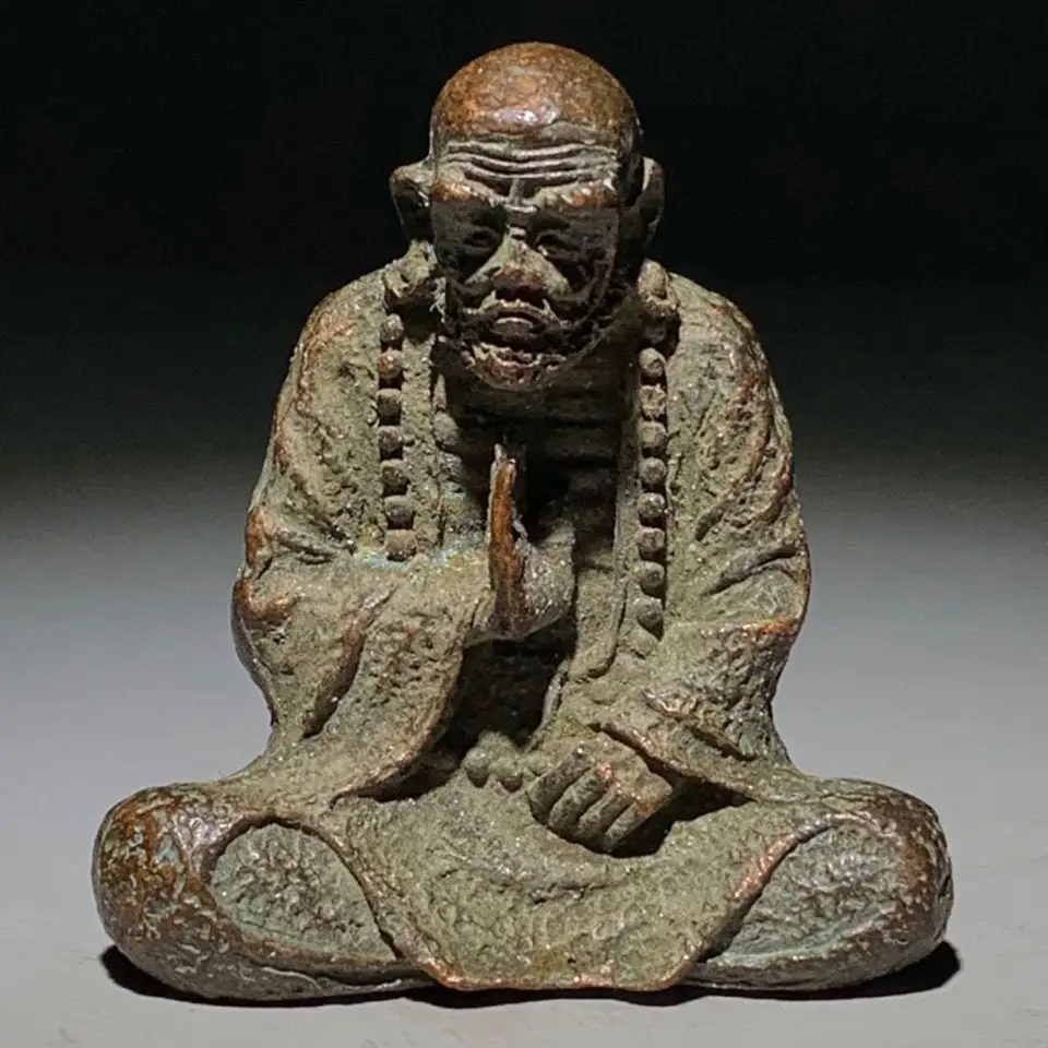 Retro Sitting Bodhidharma buddha Ornament Decoration Tea Pet Figurines Desk Decor Accessories