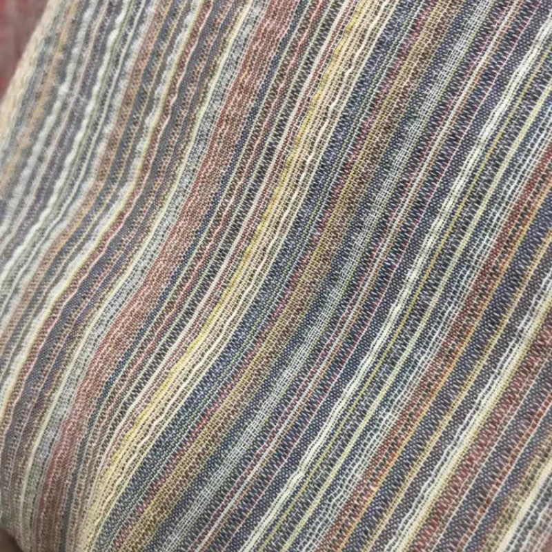 Colorful Striped Yarn Dyed Linen Cotton Fabric for Clothing Dress Designer Diy Sewing Material Cloth By The Meter Handmade