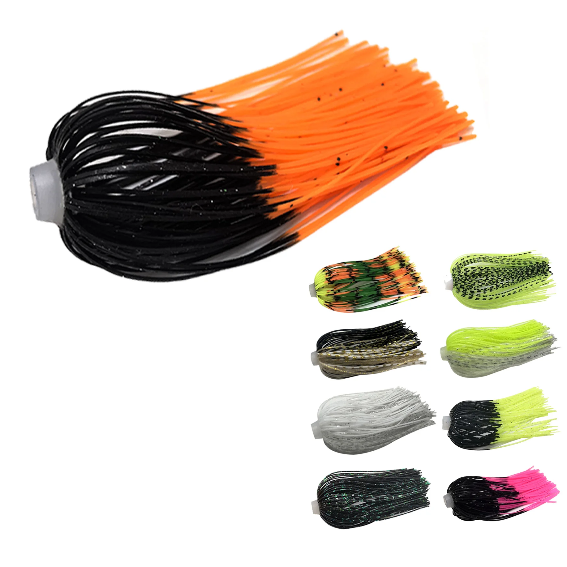 5 pcs/lot 88 Strands 70mm Silicone Skirts Elastic hole Umbrella skirts Fishing Accessories Buzzbaits Spinner Buzz Bait