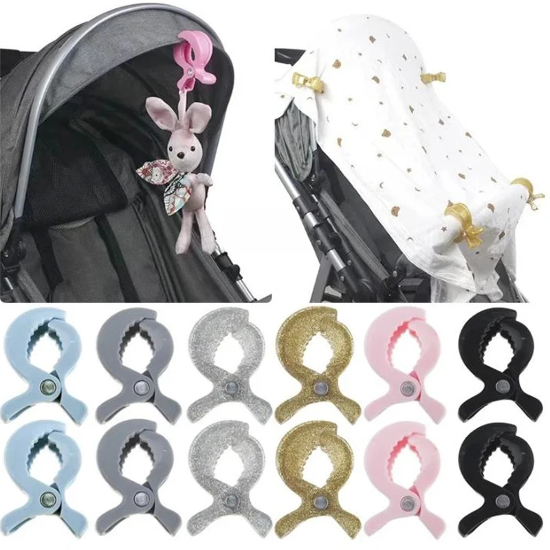 2/4PCS Baby Stroller Clamp Alligator Clip Pram Peg Portable Stroller Hook Baby Car Seat Clips Toddler Baby Stroller Accessories