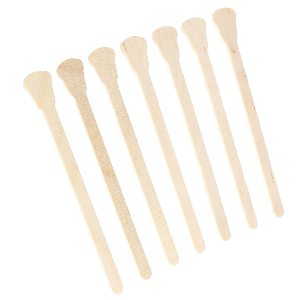 50Pcs Wooden Tongue Depressor Style Wax Spatulas Disposable Sanitary Rounded Tip for Hot and Strip Wax Salon Home Waxing