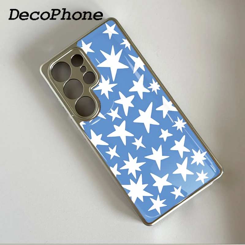 Y2K Blue Star Epoxy Phone Case Anti-drop  FOR Samsung Galaxy 23/24/25/26 PLus FE ULTRA EDGE