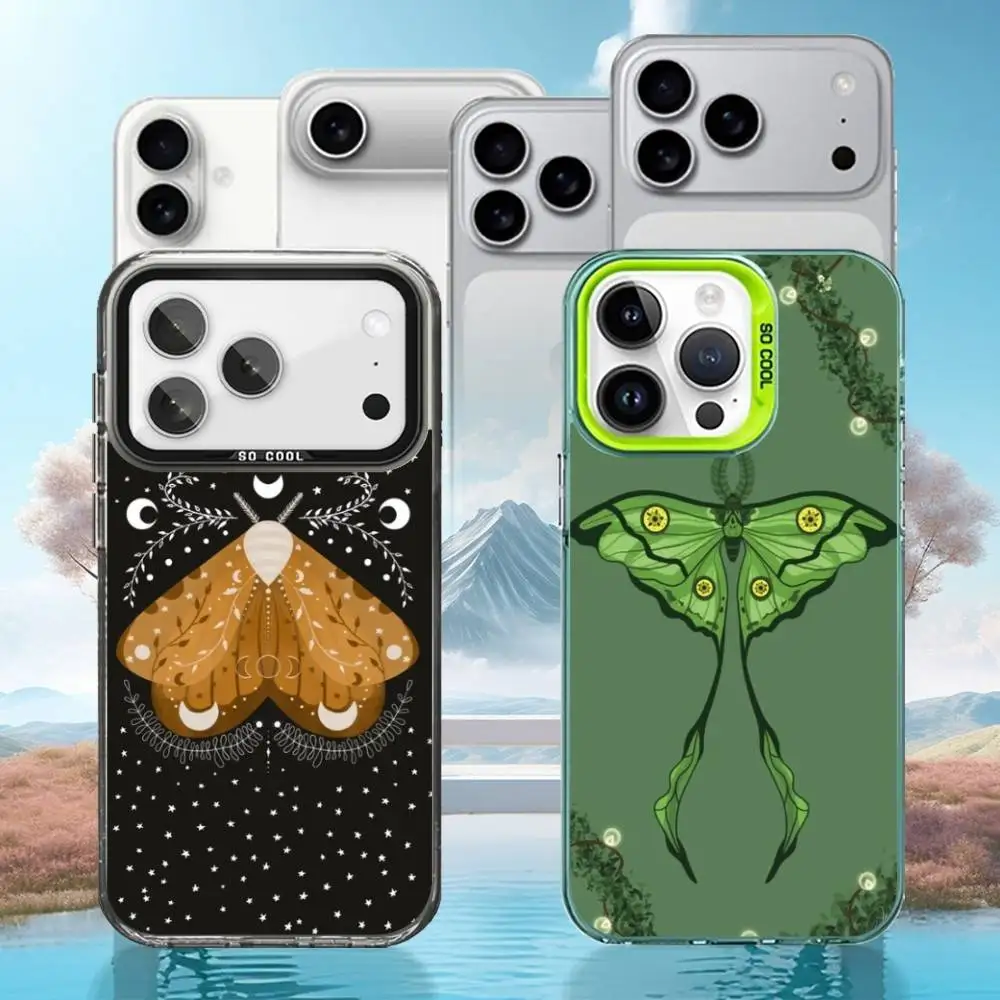 

Forest Magical Moth Thistle Phone Case For iPhone17,16,15,14,13,12,11 Plus,Pro Silver Matte Shockproof Cover