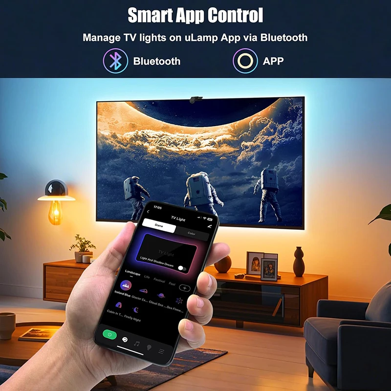 Bluetooth APP Control Color Picking TV SYNC Backlight USB RGB Light Strip Music SYNC LED Strip Light Game Atmosphere Lamp Tape