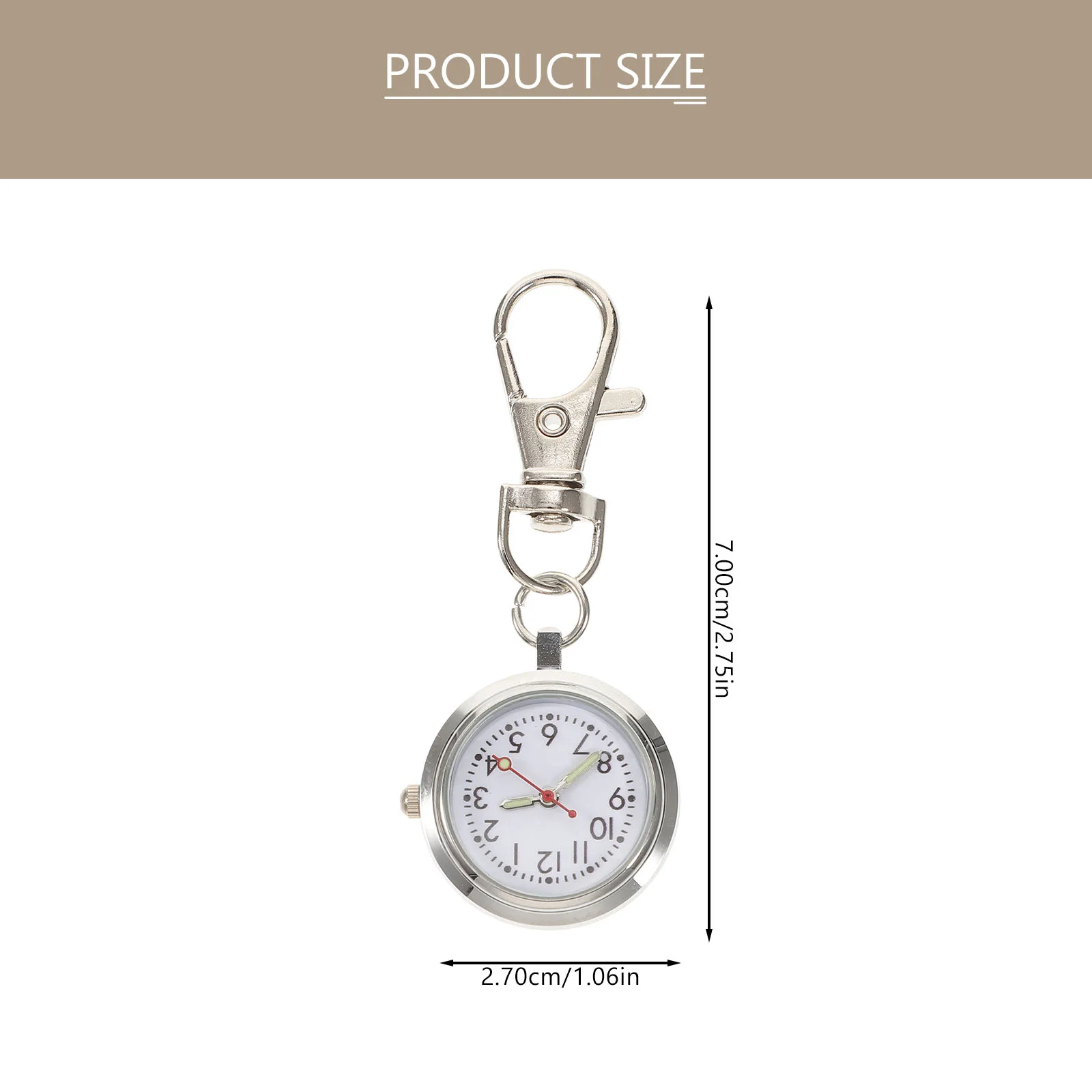 Men's Watch Keychain Large Dial Clip on Kids Hanging Reel Pocket Watches Students Exam Lovers