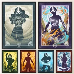 D-AvatarS-The Last Airbender  Poster Fancy Poster Wall Sticker for Living Room Bar Vintage Decorative Painting Middle