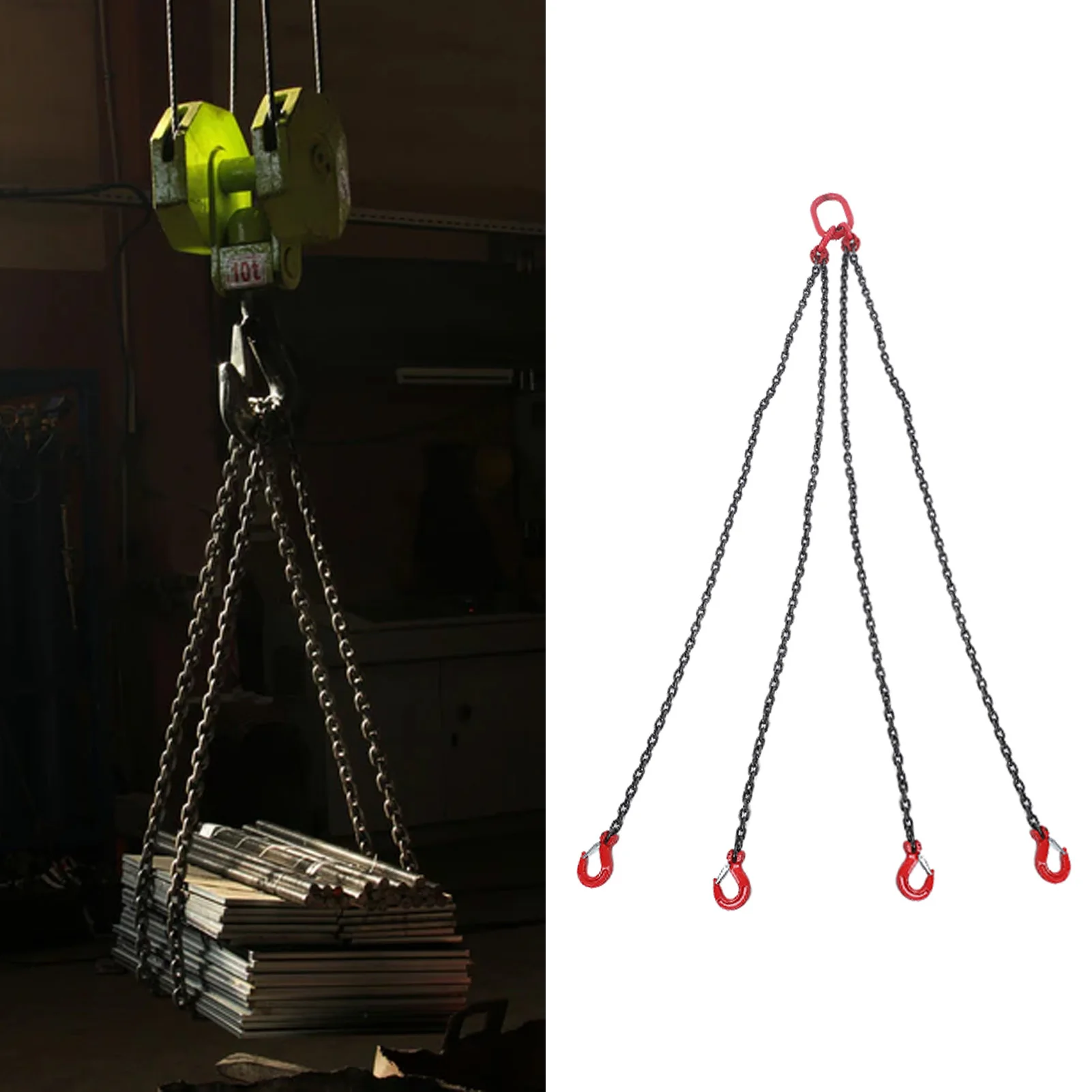 Chain Sling Chain Sling 1.5m 4 Leg Steel Chain Lifting Sling for Factory Building Site Mining  Construction Lifting Chain