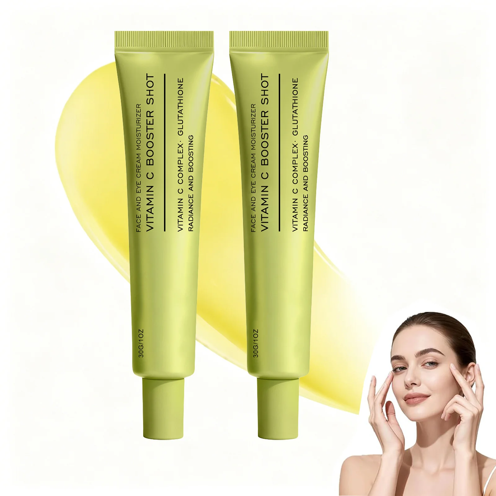 Vitamin C Booster Face Cream with Niacinamide–Dark Spot Corrector Fine Lines Improver Korean Glass Skin Moisturizer for Face&Eye