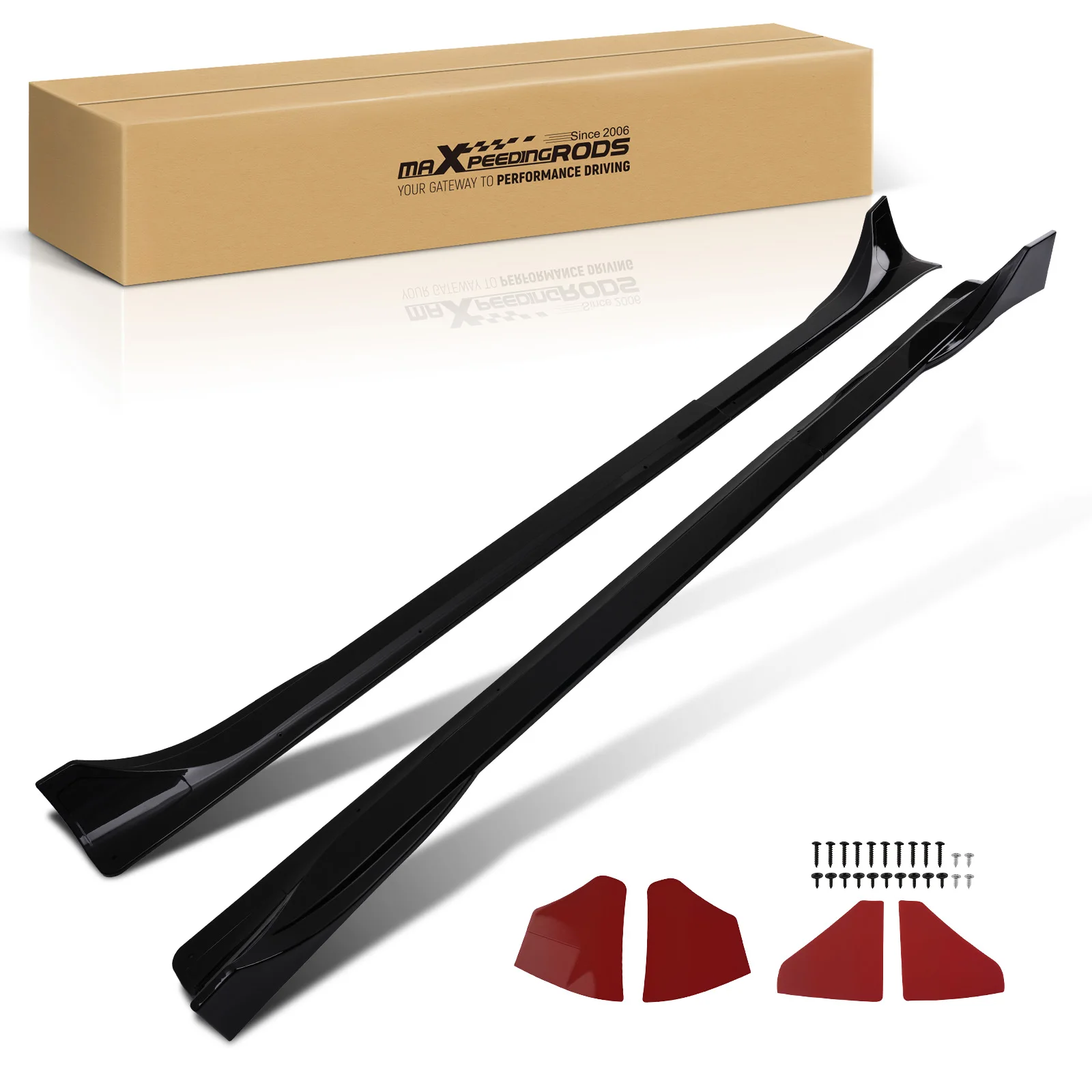 Body Kit Side Skirt Lip for Tesla Model Y 2021-2024 Black ABS Extension Panel view 6