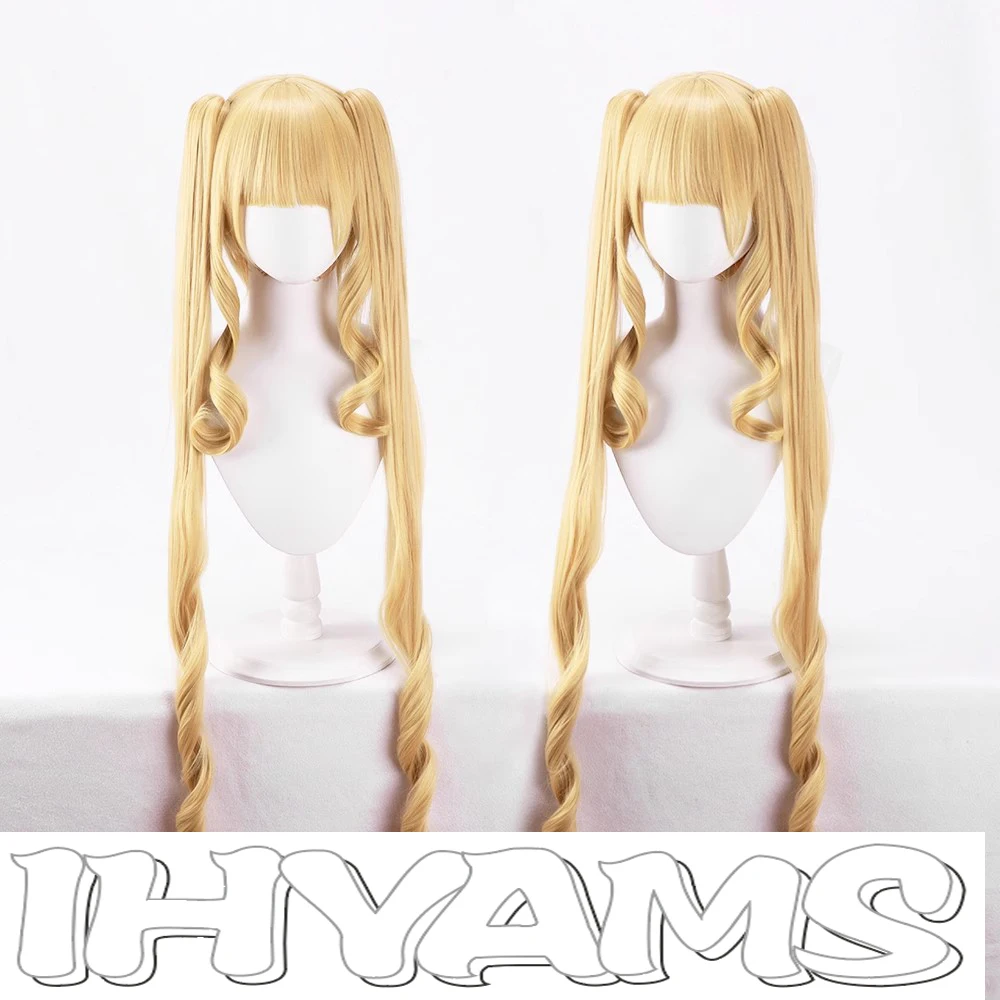 100cm złote długie kręcone peruki Shinku Cosplay Reiner Rubin peruki włosy syntetyczne odporność na ciepło