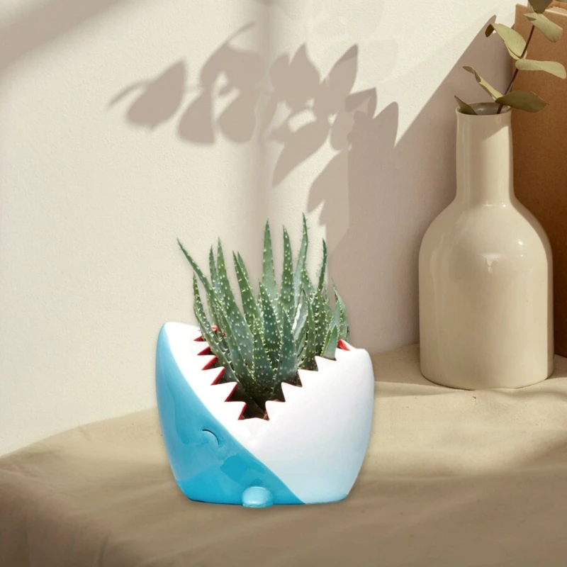 Molde silicone versátil S1Y1 para decoração suportes plantas cimento forma tubarão