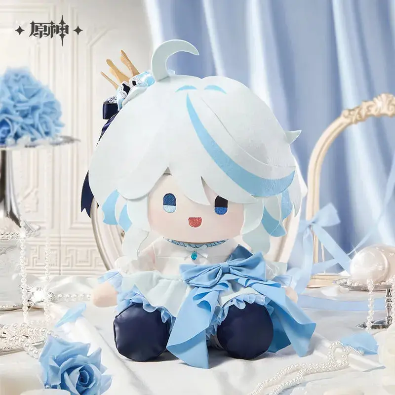[Genuine] MiHoYo Game Genshin Impact Sitting Plush Doll Columbina Furina Zhongli Anime Pillow Desktop Ornament Cosplay Xmas Gift - view 4