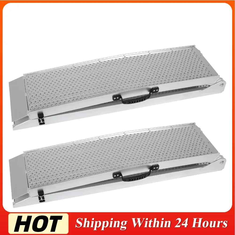 

2Pcs 85inch Aluminum Folding Loading Ramps with Handle Motorcycle Ramp for Motorcycles Lawn Mowers UTVs and More