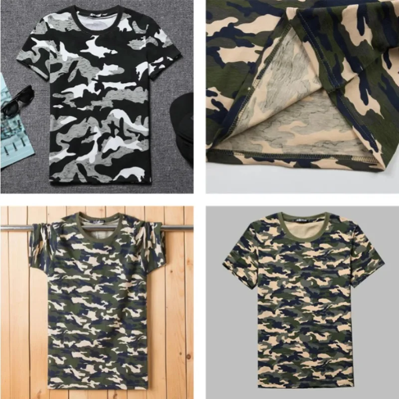 

Men's Cotton Loose Camouflage Shirt Round Neck Short Sleeve Camo Shirt Tactical Shirt Military Hunting Shirt Emersongear TNC
